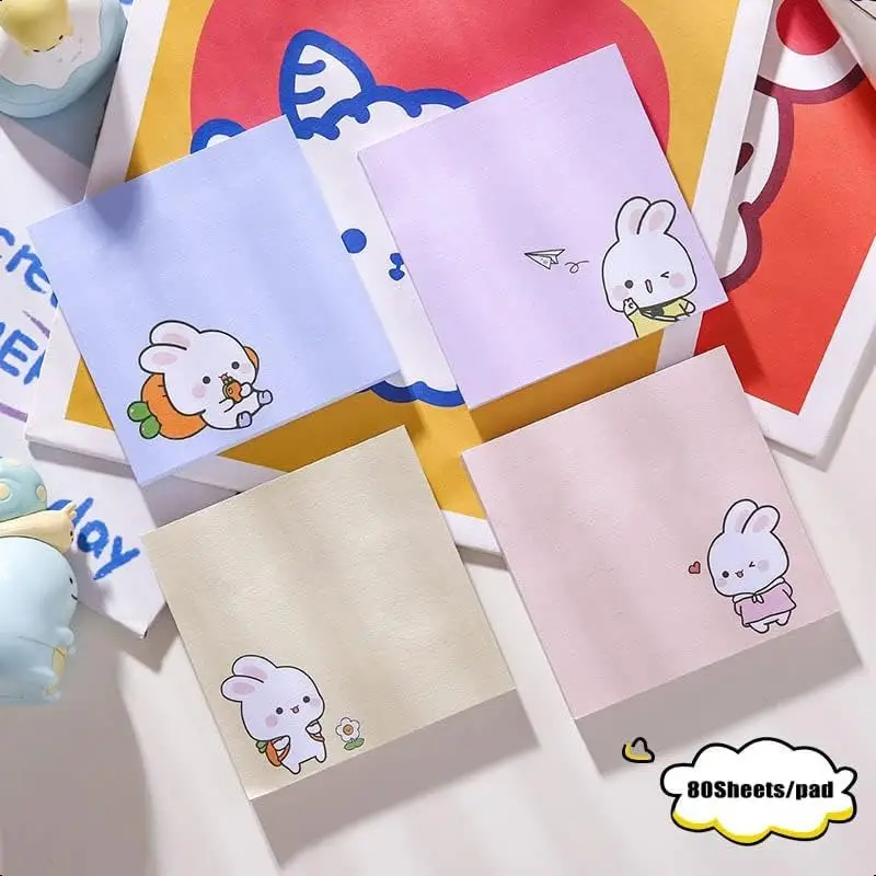 4pcs/set Rabbit Self-Adhesive Notebooks 80 Sheets - Image 3