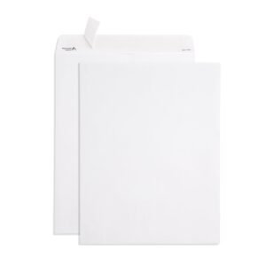 50 White Catalog Envelopes - 28lb - 12 x 15.5 inch - Security Tinted, Strong Self Seal