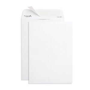 100 White Catalog Envelopes - 28lb - 7 x 10 inch - Security Tinted, Strong Self Seal