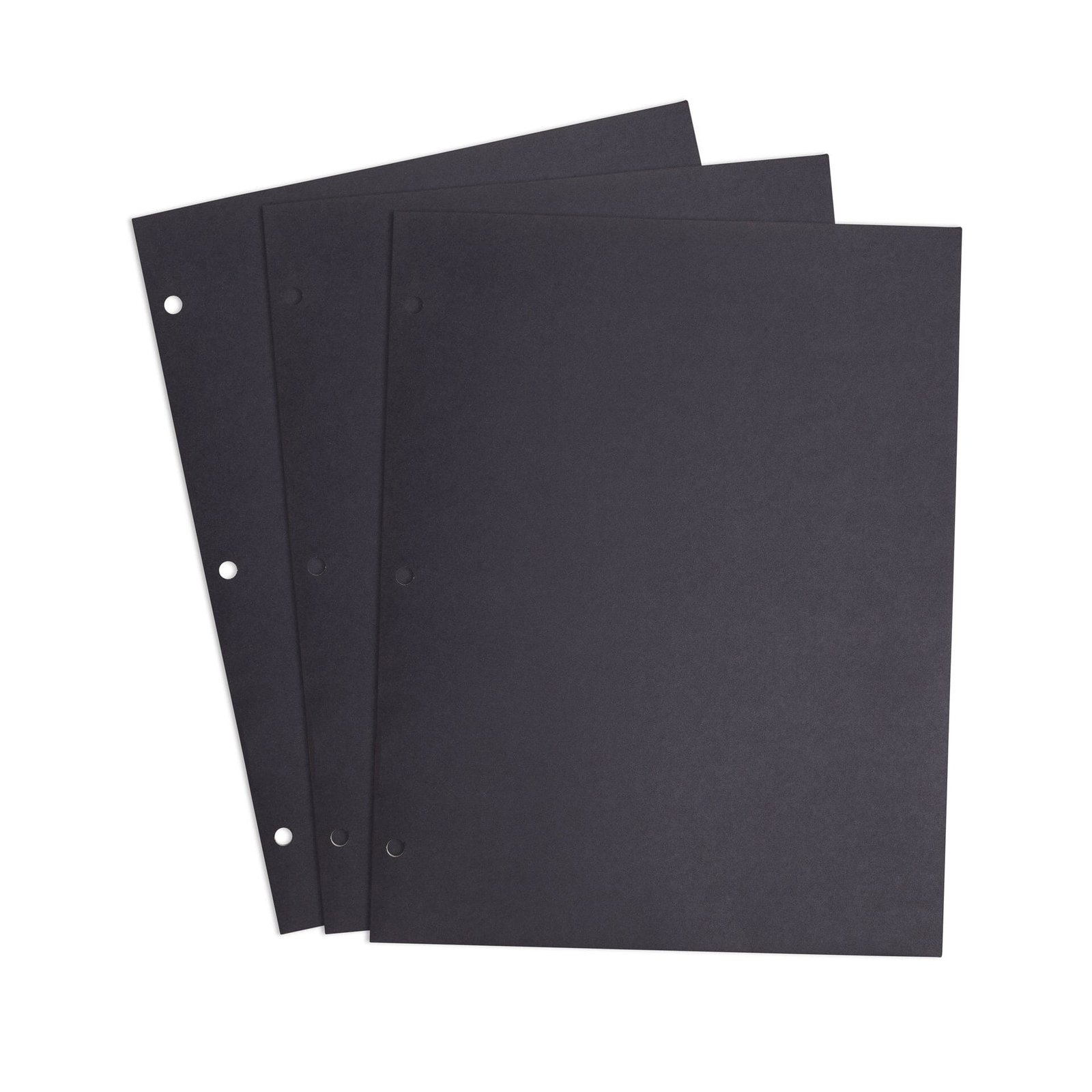 2 Pocket Folder, 1 Side Printed, 3-Hole Punched, Black, 50 Pack - Image 3