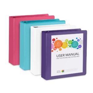 2" Binder, O-Ring, Assorted Bright, 4 Pack