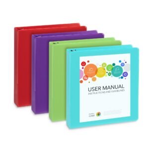 1.5" Binder, O-Ring, Assorted Bright, 4 Pack