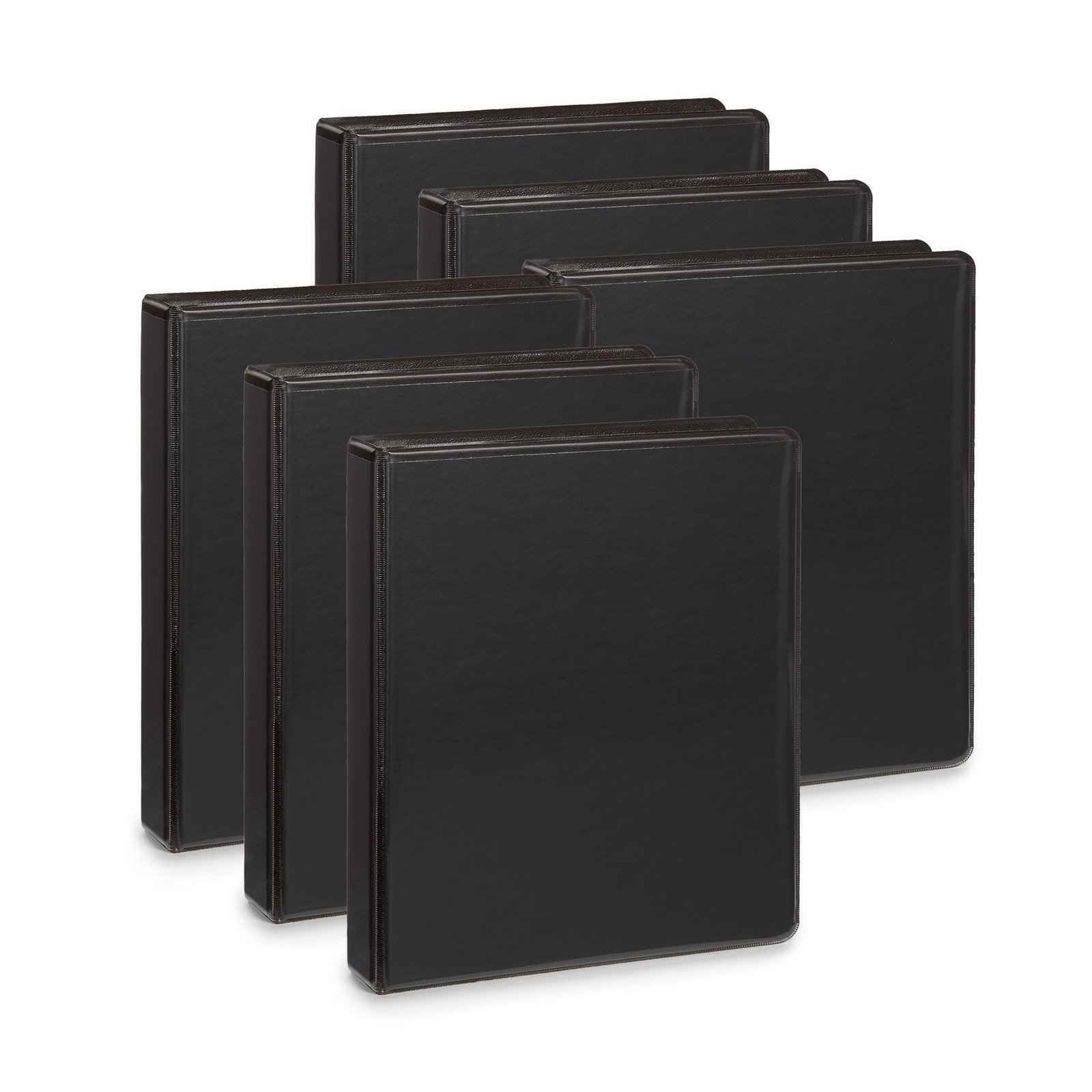 1" Mini Binder, O-Ring, Black, 6 Pack - Image 2
