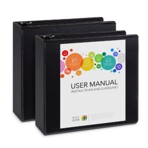 4" Binder, D-Ring, Black, 2 Pack