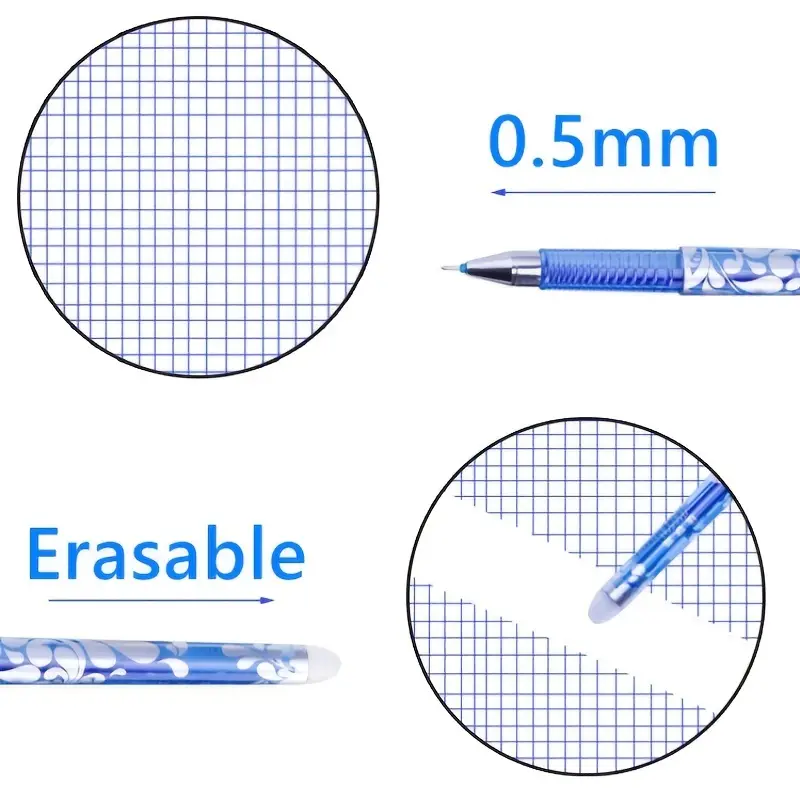 1 Pack Erasable Gel Pen Set, Erasable Pens + Refills + Erasers 0.5mm Erasable Pen Office School Stationery - Image 5
