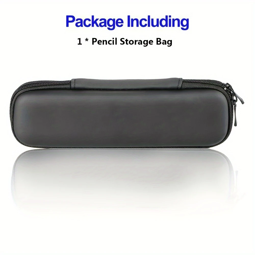 1pc Black Pencil Holder Pen Case EVA Hard Shell Stylus Earphone Pouch Stationery Cover Box Makeup Storage Bag Office Use - Image 2