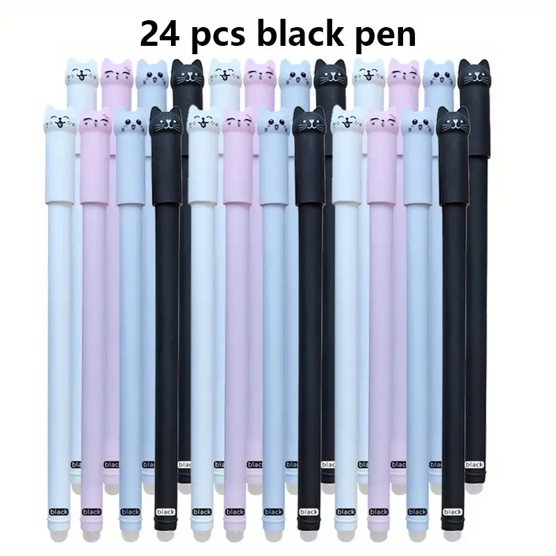 24 Pack Cat Themed Erasable Gel Pens - Image 7
