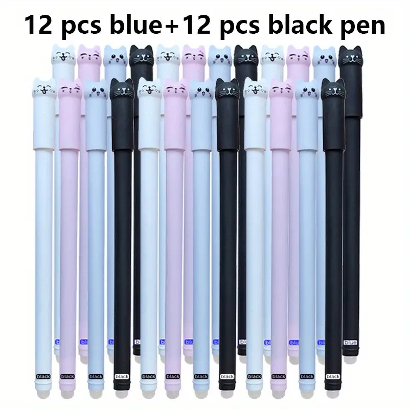 24 Pack Cat Themed Erasable Gel Pens - Image 8