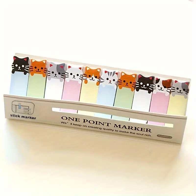 150 Sheets/Pack, Random Cute Cat-Themed Sticky Notes Set - Image 2