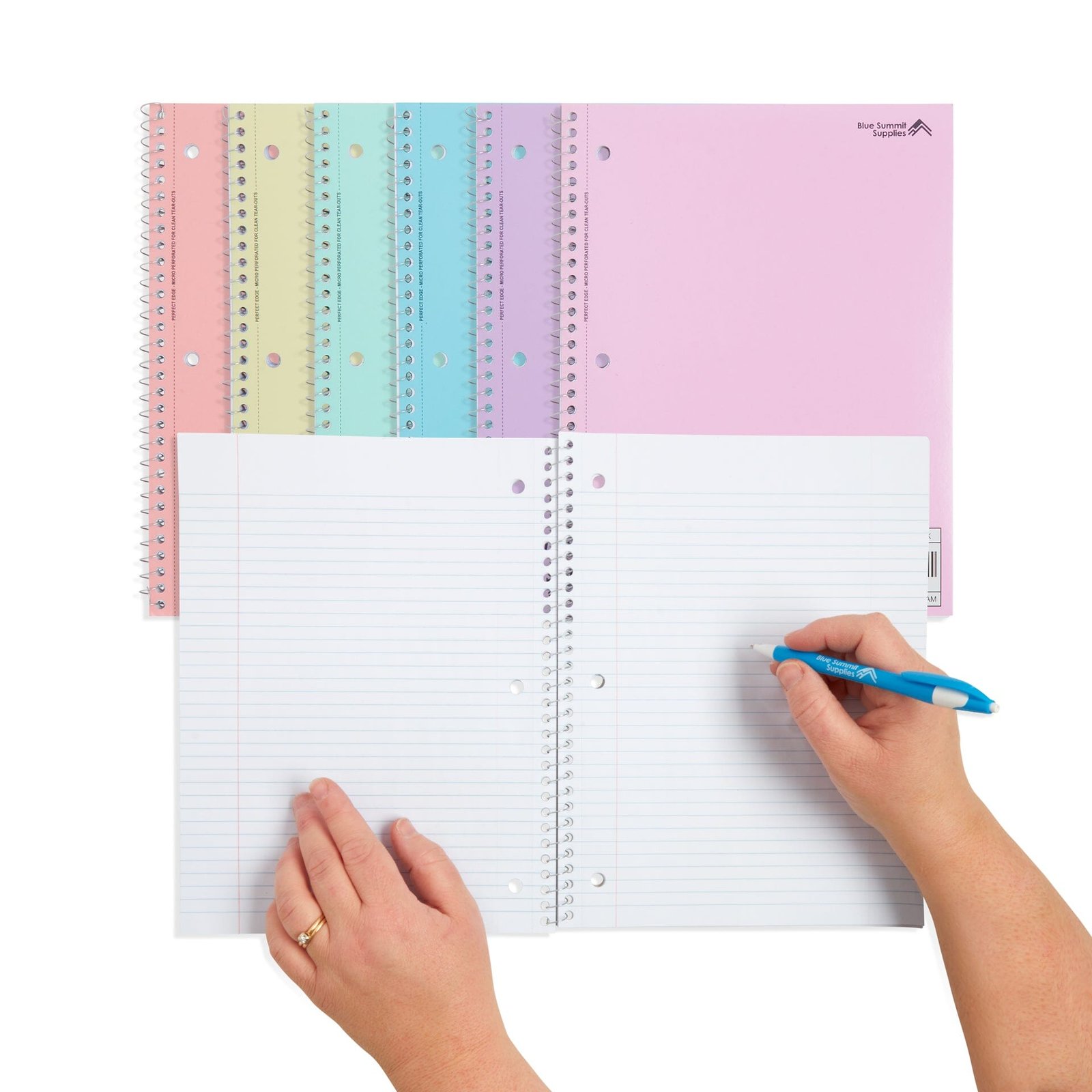 College Ruled Spiral Notebooks, 70ct, Pastel Colors, 6 Pack - Image 4