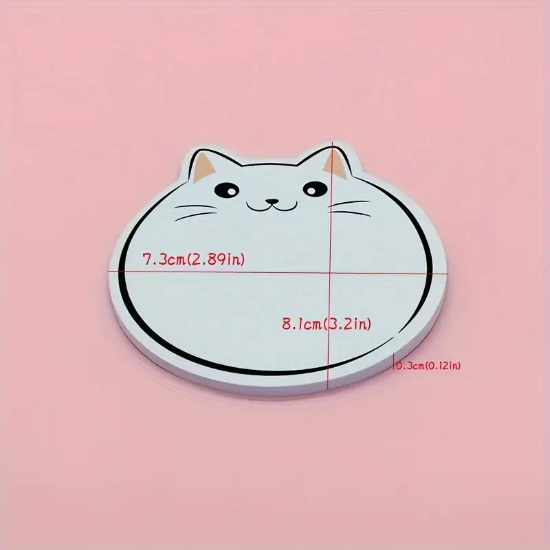 5 Pack Cartoon Kitty Sticky Notes - Image 3