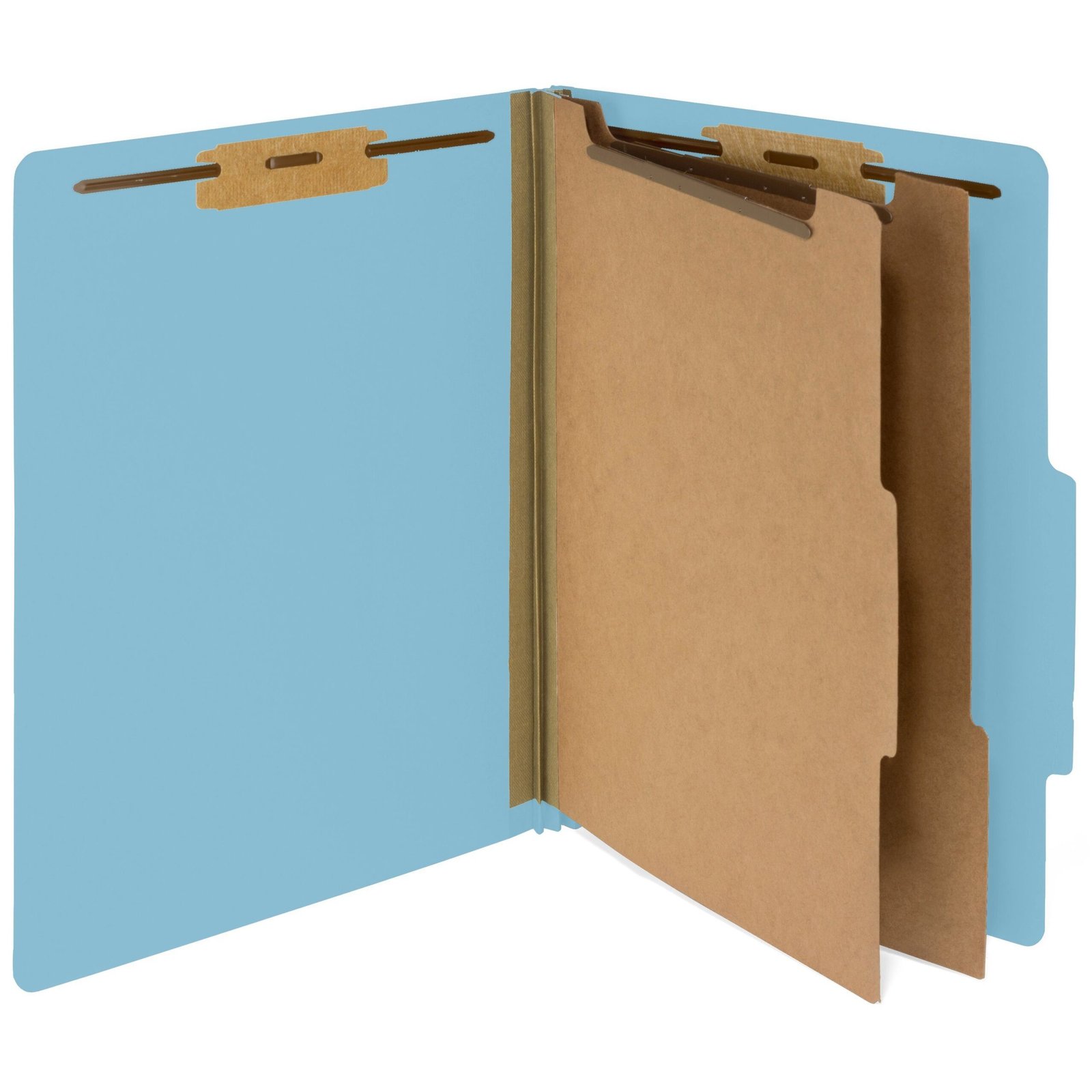 30 Letter Size Light Blue Classification Folders, 2 Dividers, 30-Pack, Discontinued