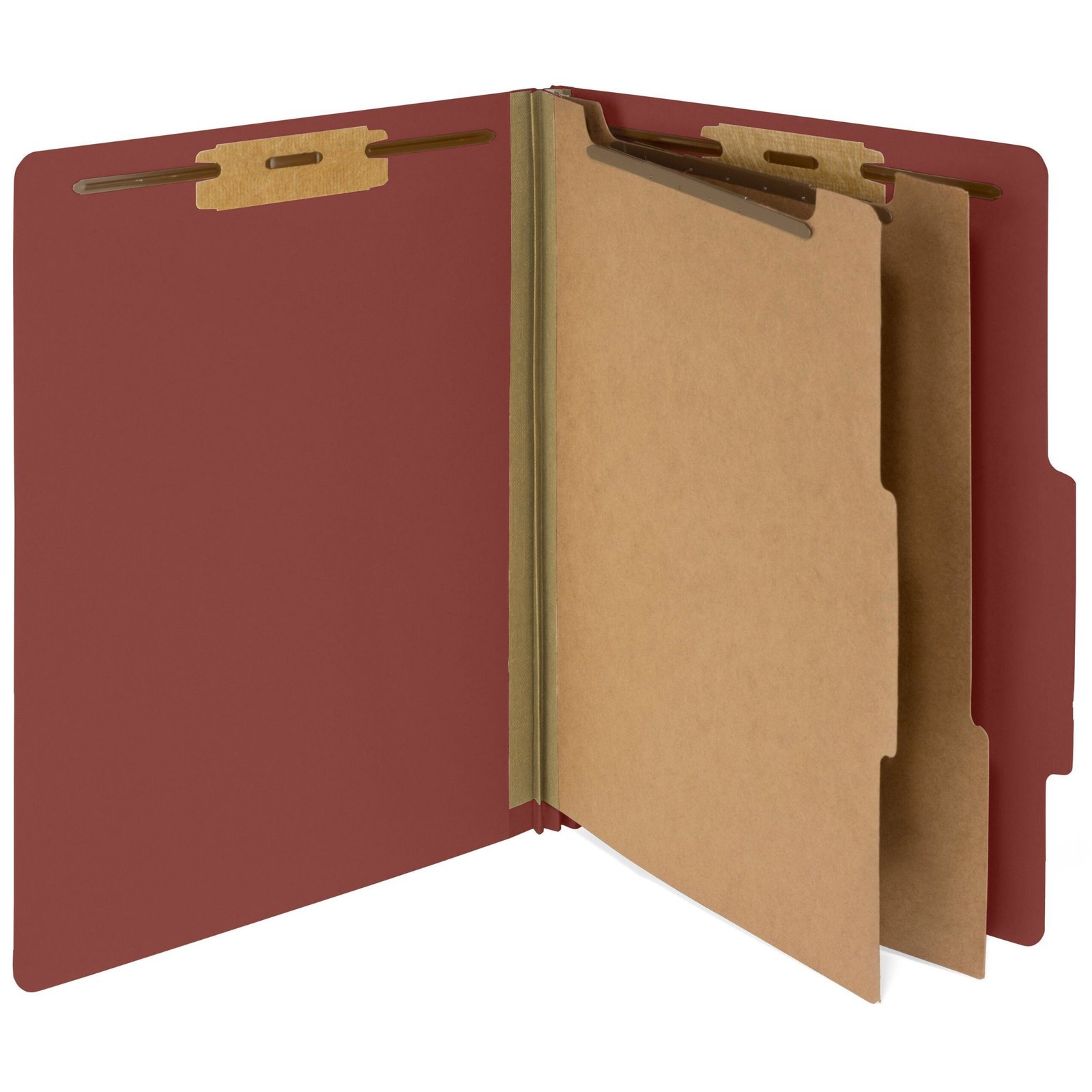 30 Letter Size Red Classification Folders, 2 Dividers, 30-Pack