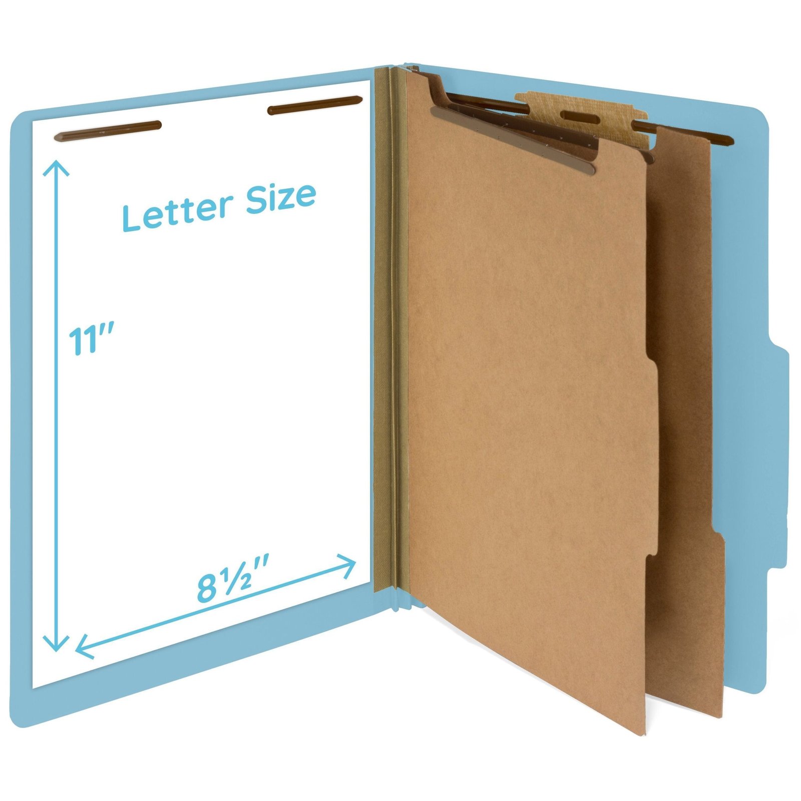 30 Letter Size Light Blue Classification Folders, 2 Dividers, 30-Pack, Discontinued - Image 2