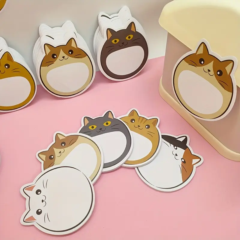 5 Pack Cartoon Kitty Sticky Notes