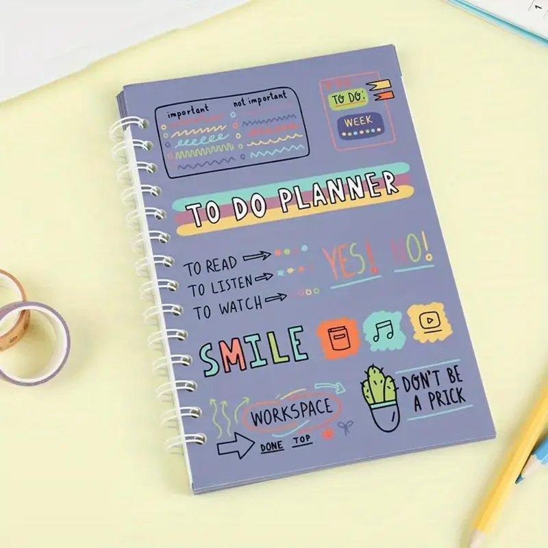 Pink Undated A5 Agenda Planner Notebook - Image 2