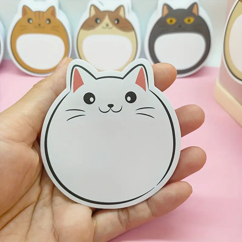 5 Pack Cartoon Kitty Sticky Notes - Image 2