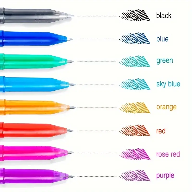 8pcs Colorful Erasable Gel Pens 0.5mm - Image 3