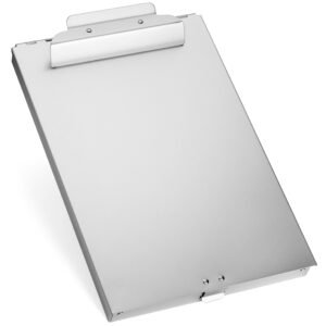Aluminum Storage Clipboard, 1 Compartment, Large Clip