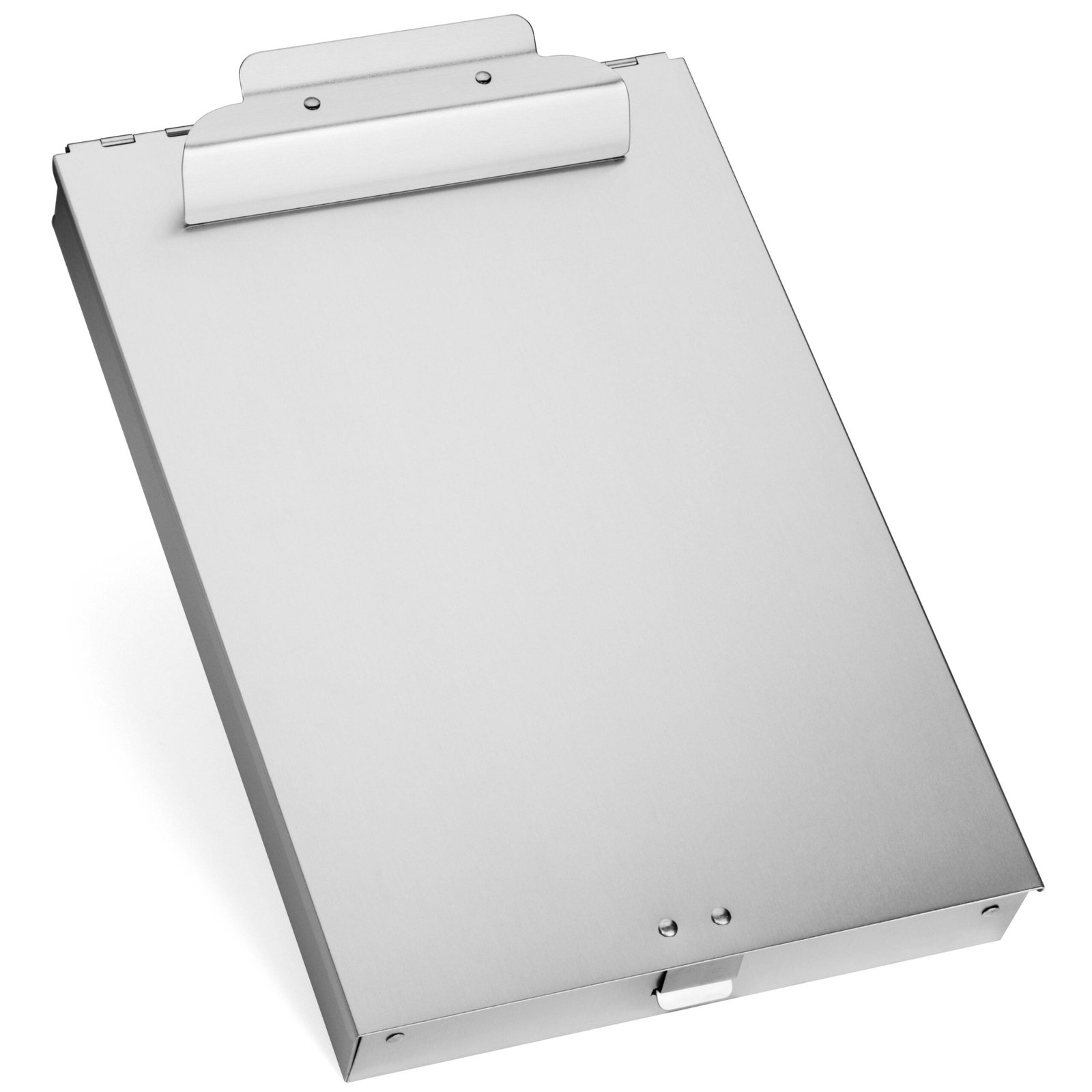 Aluminum Storage Clipboard, 2 Compartments, Large Clip
