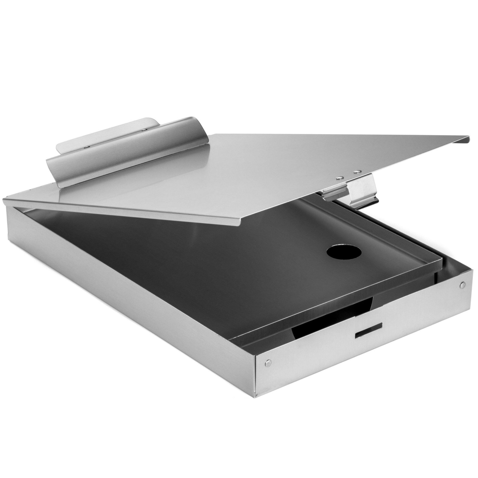 Aluminum Storage Clipboard, 2 Compartments, Large Clip - Image 5