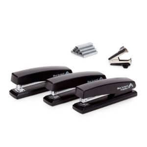 Standard Stapler Set with Standard 1/4" Staples and Stapler Remover, 15-Sheet Capacity, 3 Pack