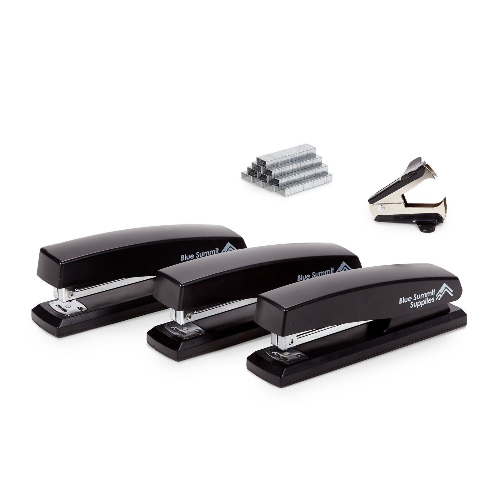 Standard Stapler Set with Standard 1/4" Staples and Stapler Remover, 15-Sheet Capacity, 3 Pack