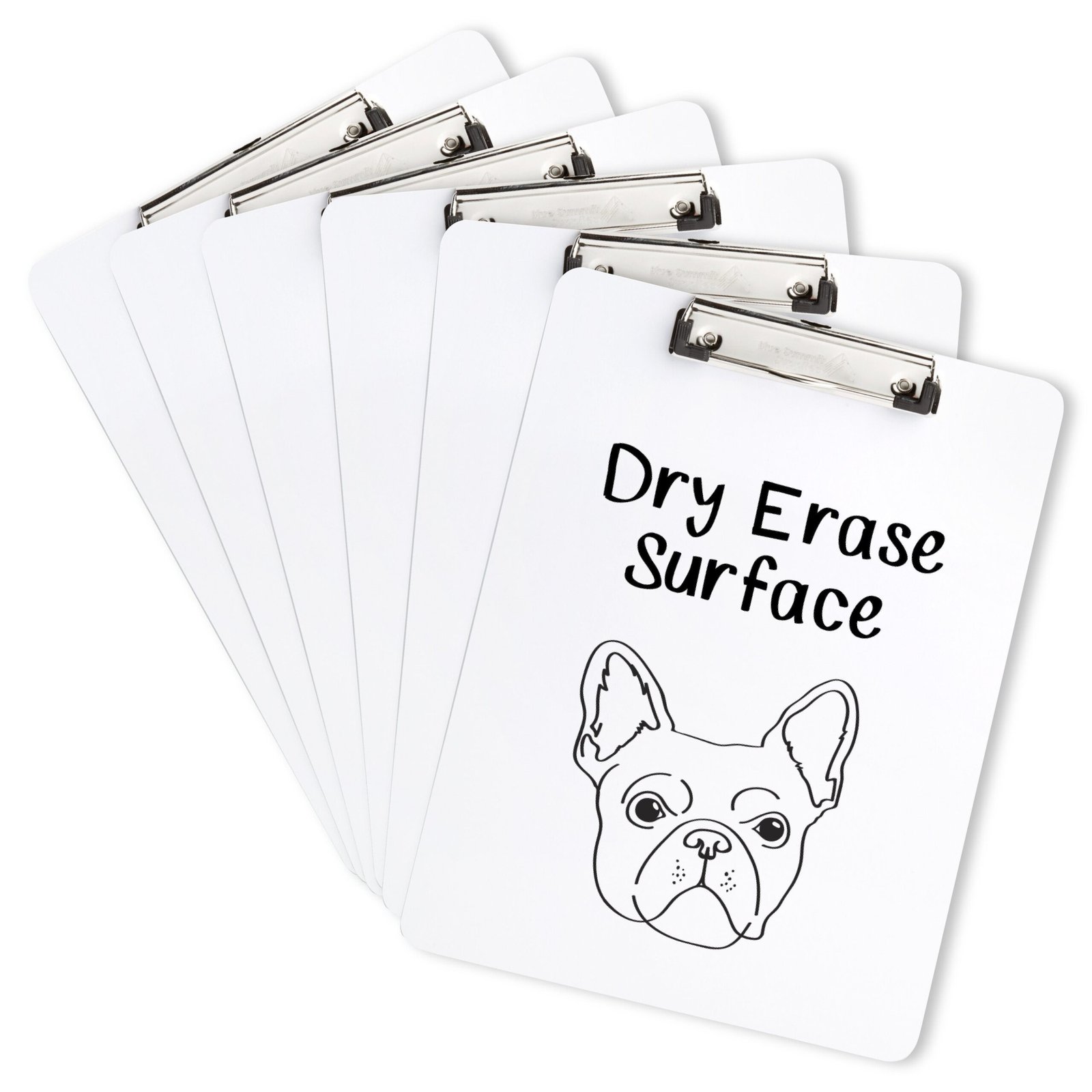 Personal Whiteboard Clipboards, Letter Size, Low Profile Clip, 6 Pack