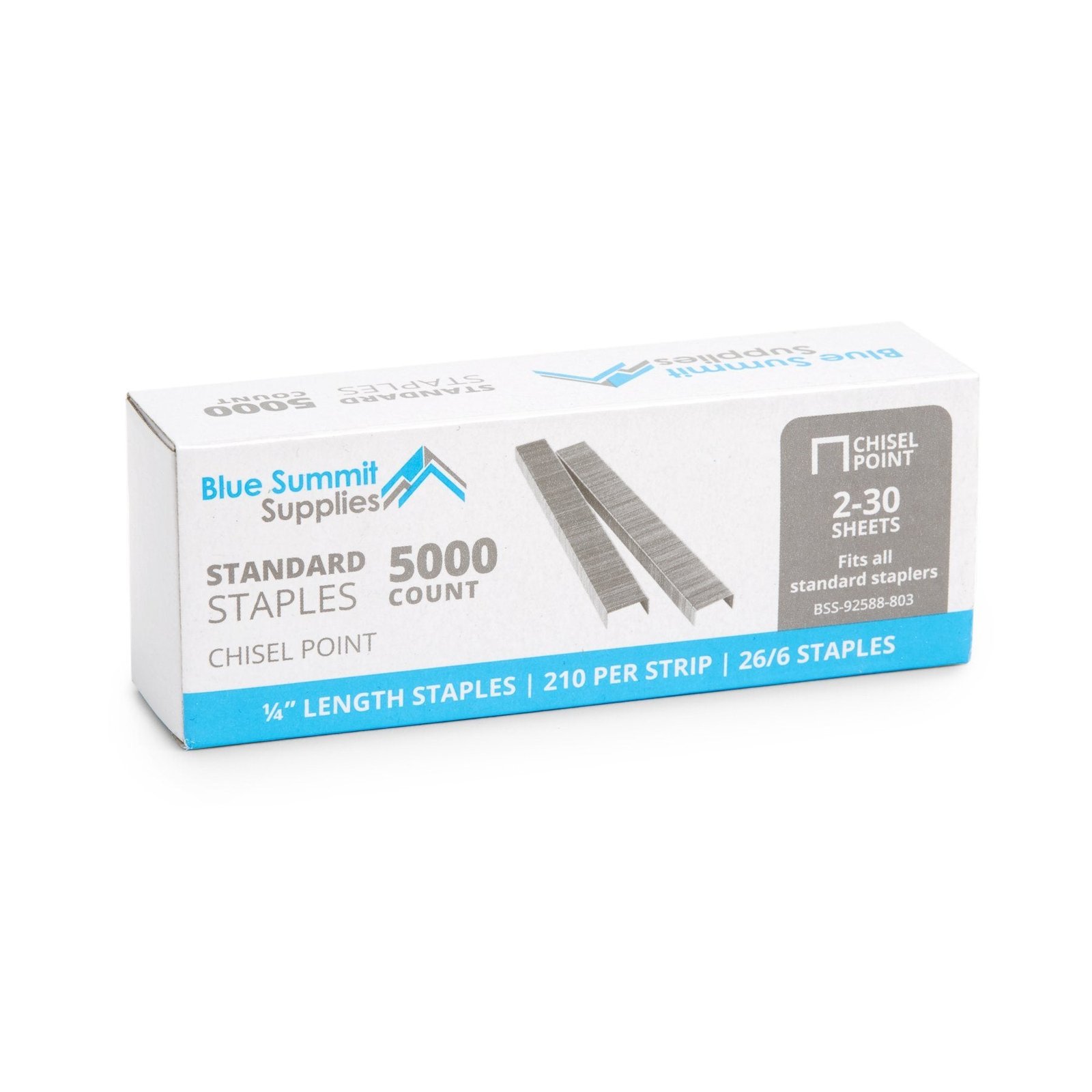 Standard Staples, 1/4" Staple Size, 5000/Box, 10/Pack - Image 2