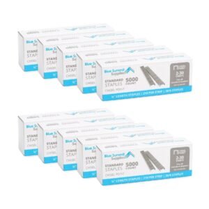Standard Staples, 1/4" Staple Size, 5000/Box, 10/Pack