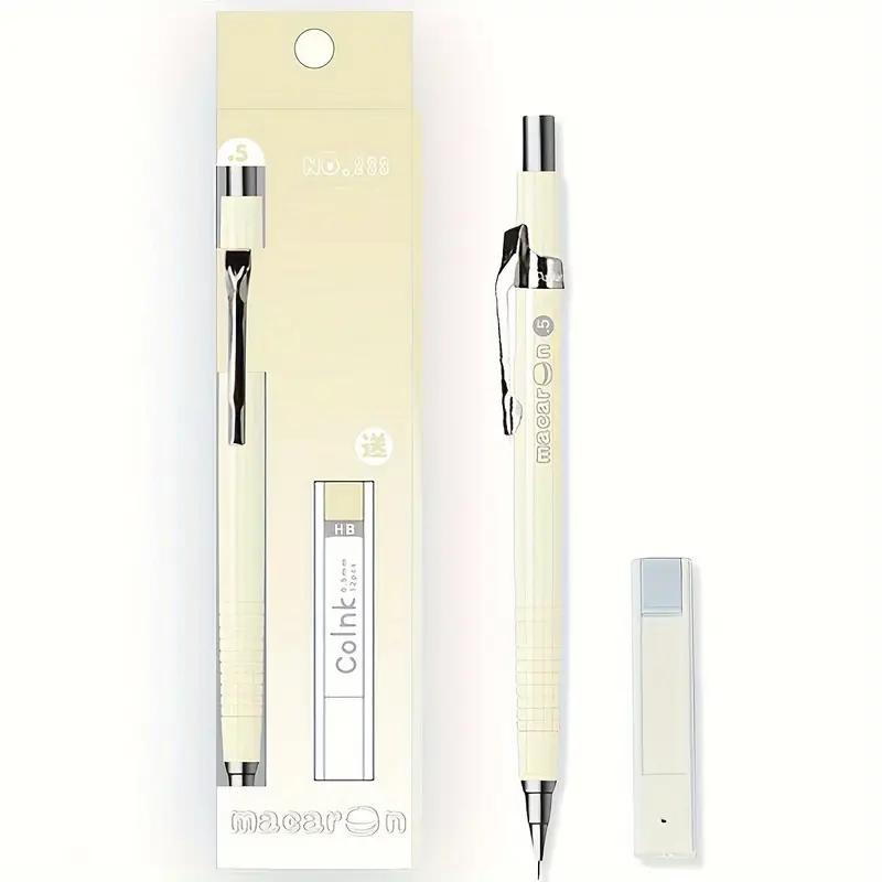 HB 0.5mm Macaron Color Mechanical Pencil Set with Extra Lead - Image 9