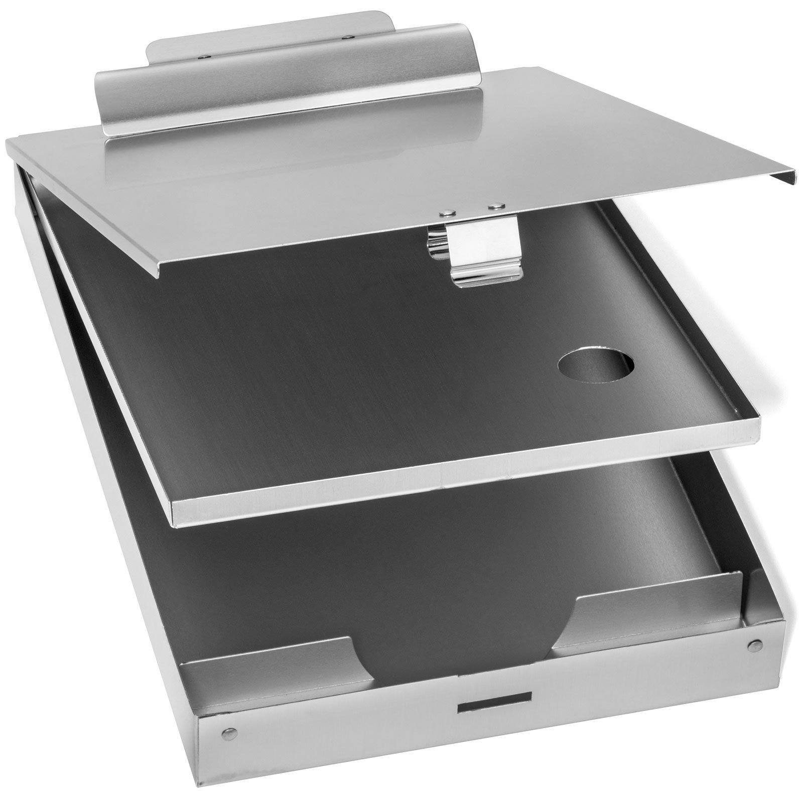 Aluminum Storage Clipboard, 2 Compartments, Large Clip - Image 3
