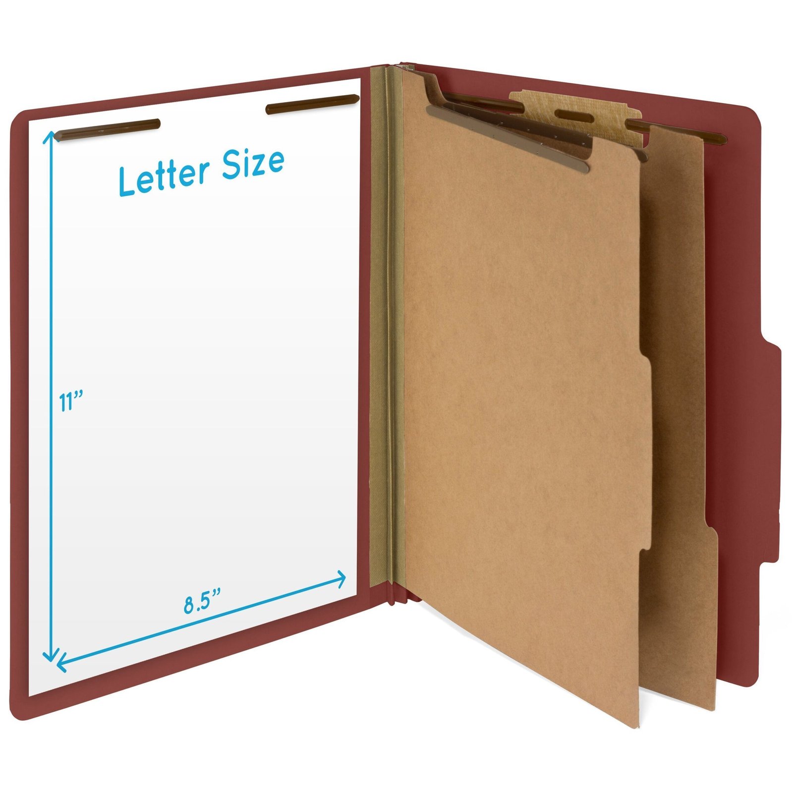 30 Letter Size Red Classification Folders, 2 Dividers, 30-Pack - Image 2