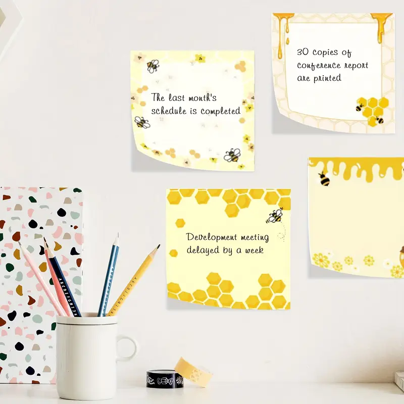 9pcs Bee Themed Sticky Note Pads - Image 4