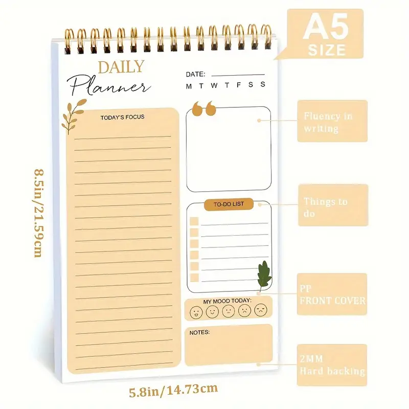 Spiral Daily Planner with Hourly Schedule - Image 4