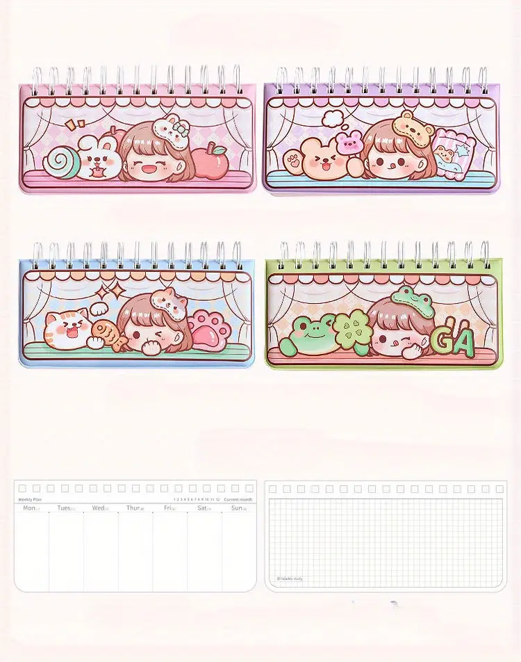 1pc Cute Animal And Character Mini Portable Planner - Image 4