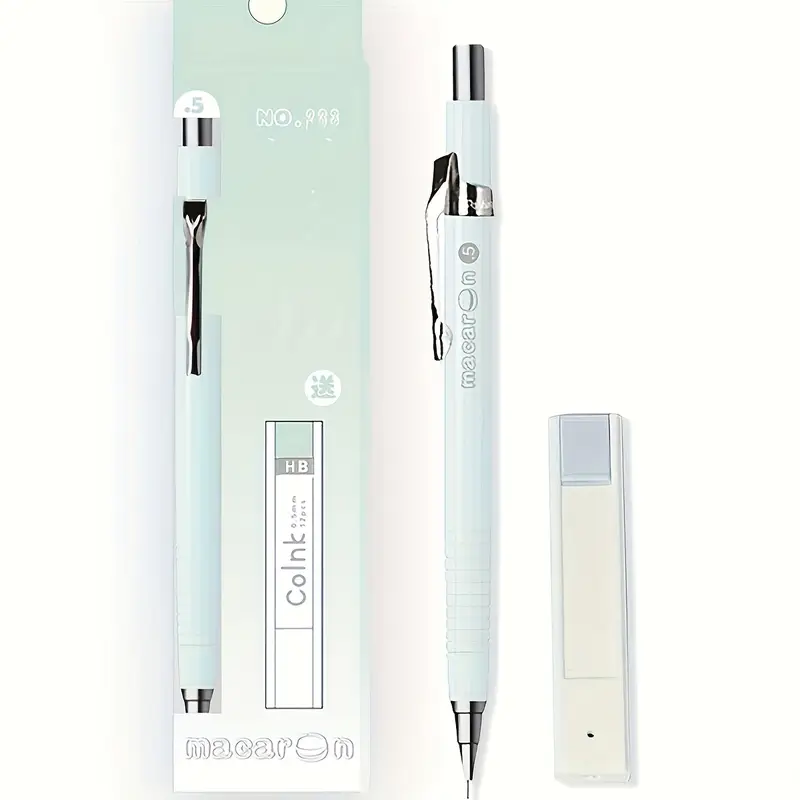 HB 0.5mm Macaron Color Mechanical Pencil Set with Extra Lead - Image 10