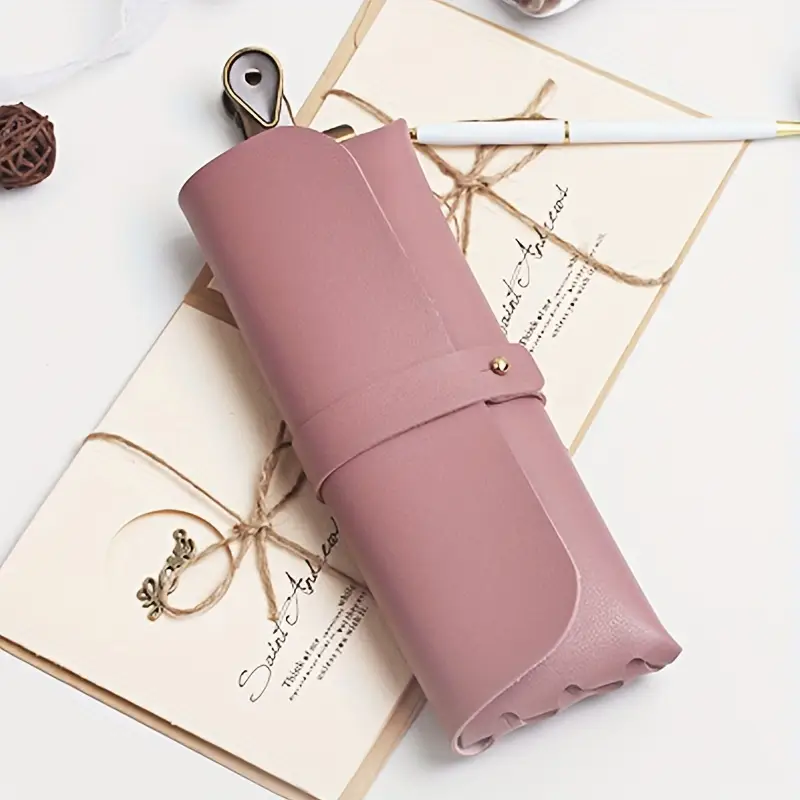 1pc Random Leather Pencil Case - Image 3