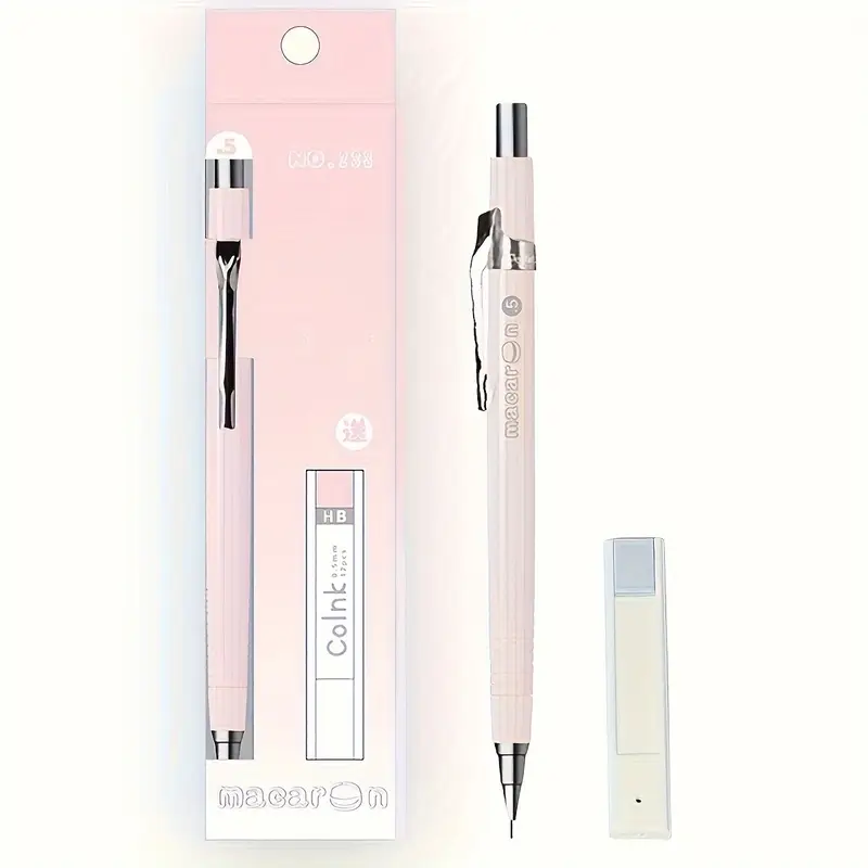 HB 0.5mm Macaron Color Mechanical Pencil Set with Extra Lead - Image 8